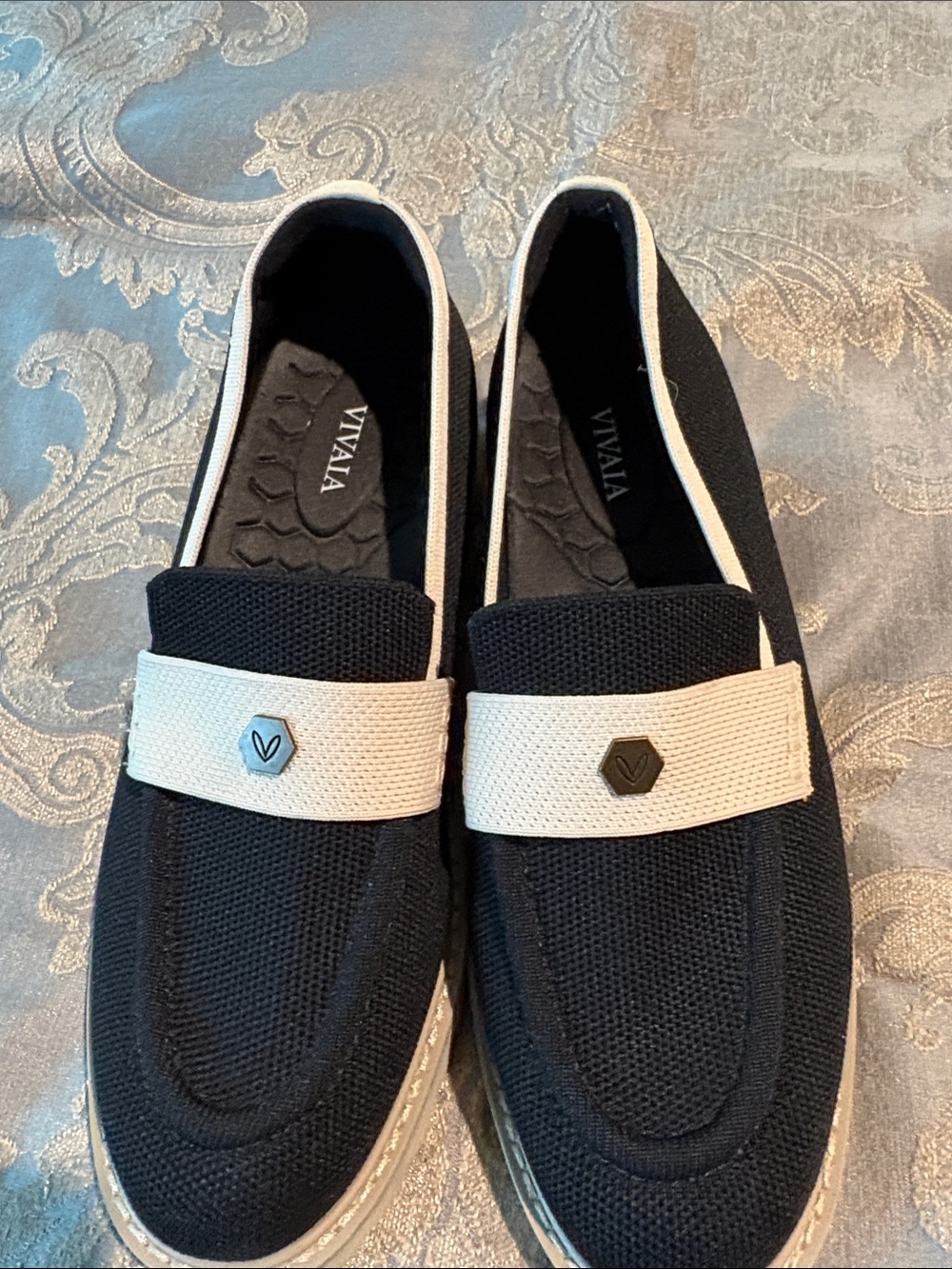 Woman’s Vivaia Black & White Slip-On Loafers